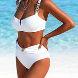 Robin | Elegancki Bikini z Metalowym Paskiem