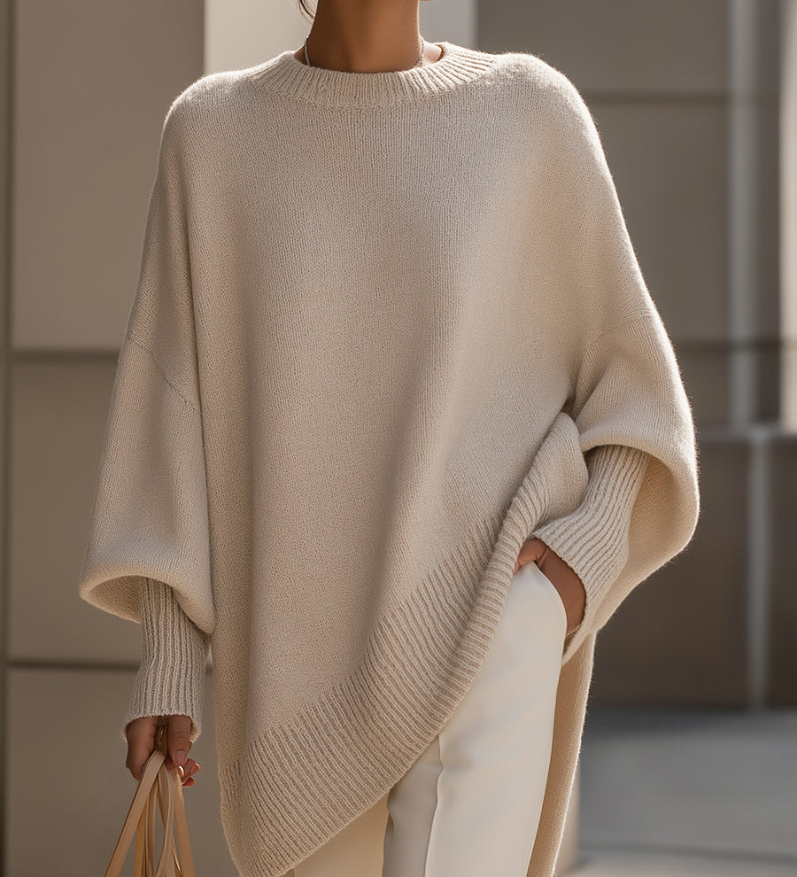 Evelyne – Elegancki sweter z asymetrycznym dołem