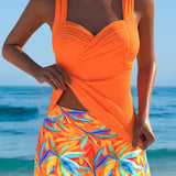 Abigail | Stylowy Tankini z Tropikalną Spódnicą