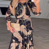 Chavelle | Elegancka sukienka z nadrukiem