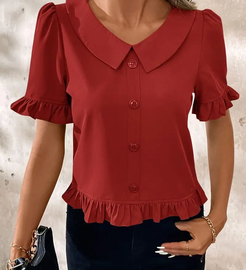 Susan™ - Elegancka Bluzka z Krótkim Rękawem