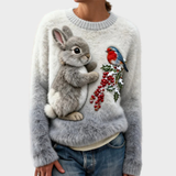 Nalina – Pluszowy świąteczny sweter z króliczkiem