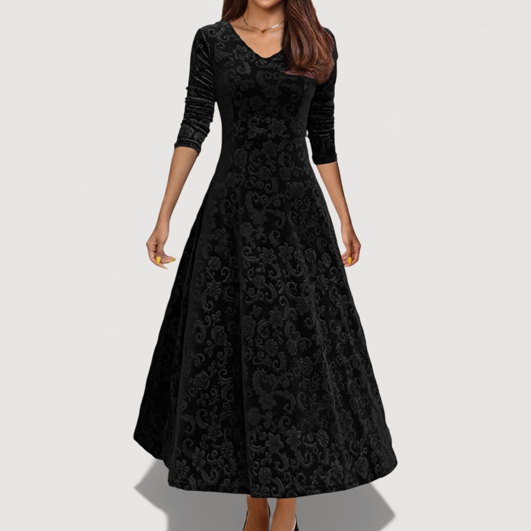 Jillian – Elegancka sukienka z weluru