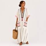 Kaftan Adara Ecru w Paski