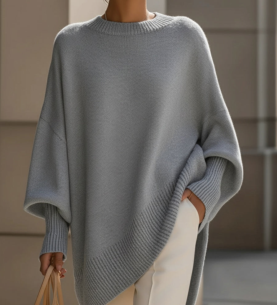 Evelyne – Elegancki sweter z asymetrycznym dołem