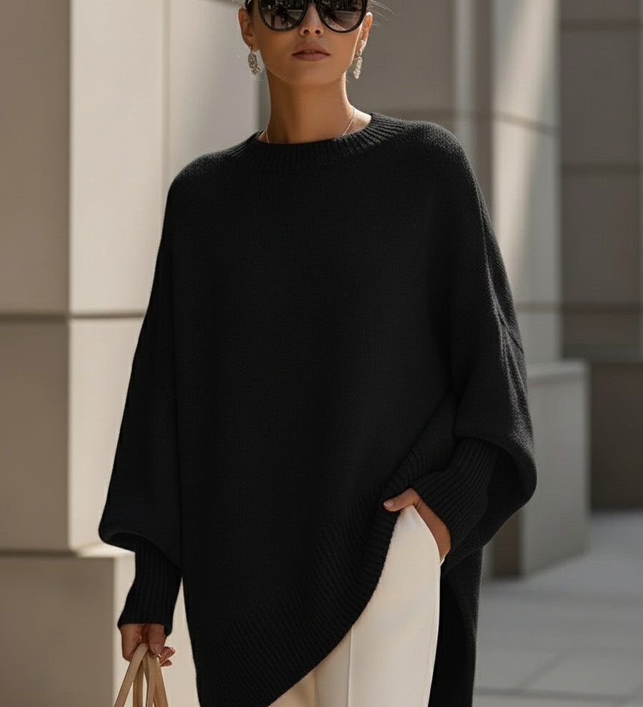 Evelyne – Elegancki sweter z asymetrycznym dołem