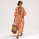 Kaftan Selma Koralowe Gwiazdy