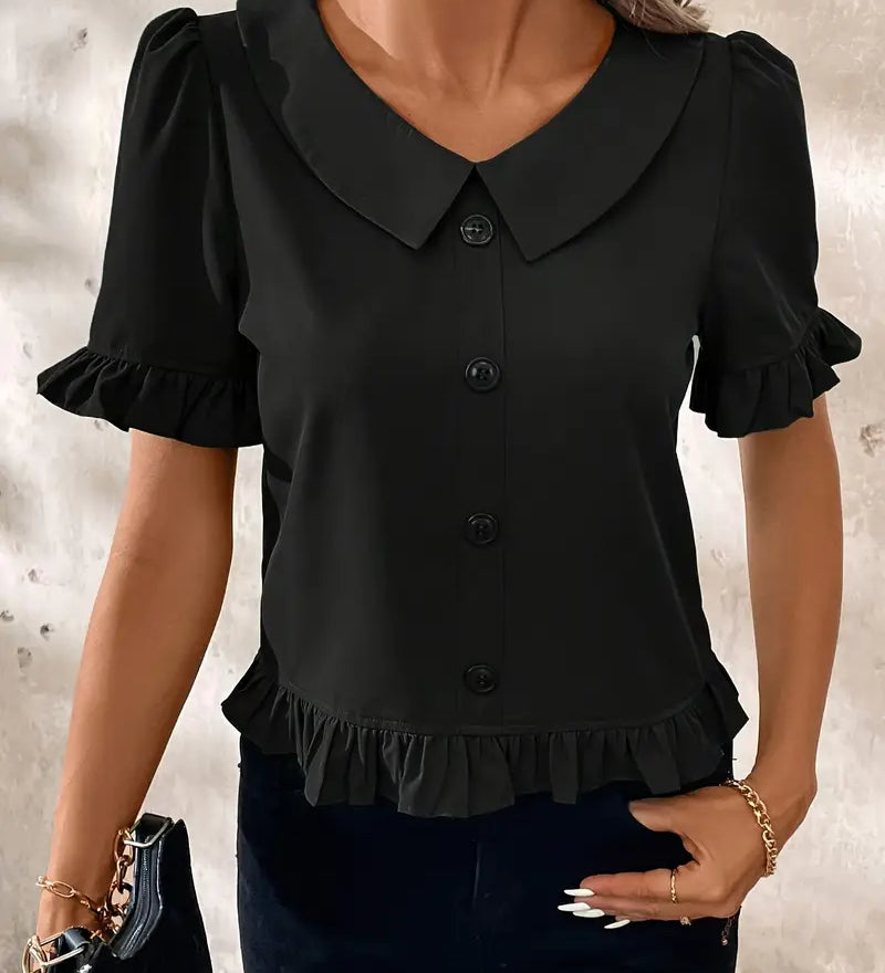 Susan™ - Elegancka Bluzka z Krótkim Rękawem