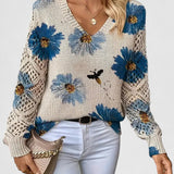 Wysława – Elegancki sweter z kwiatami