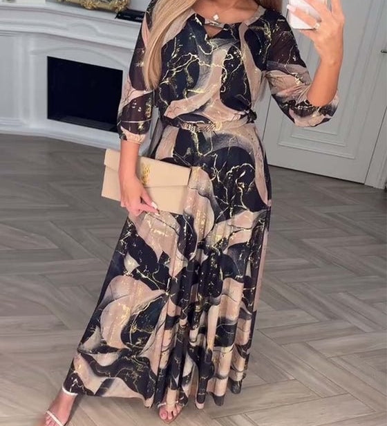 Chavelle | Elegancka sukienka z nadrukiem
