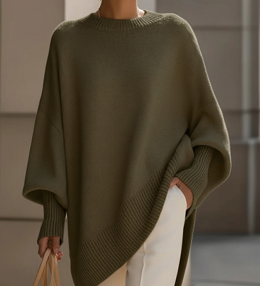 Evelyne – Elegancki sweter z asymetrycznym dołem