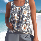 Helena | Stylowy zestaw tankini w kwiaty dla kobiet
