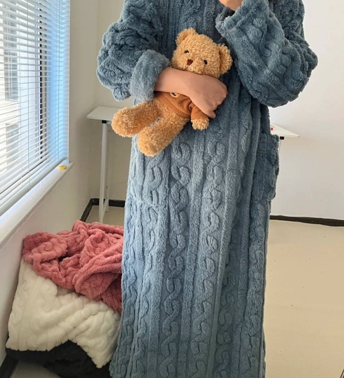 Cozy - Zimowy komplet domowy z koralowego aksamitu