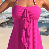 Bella | Ruffled Halter Tankini Swim Set