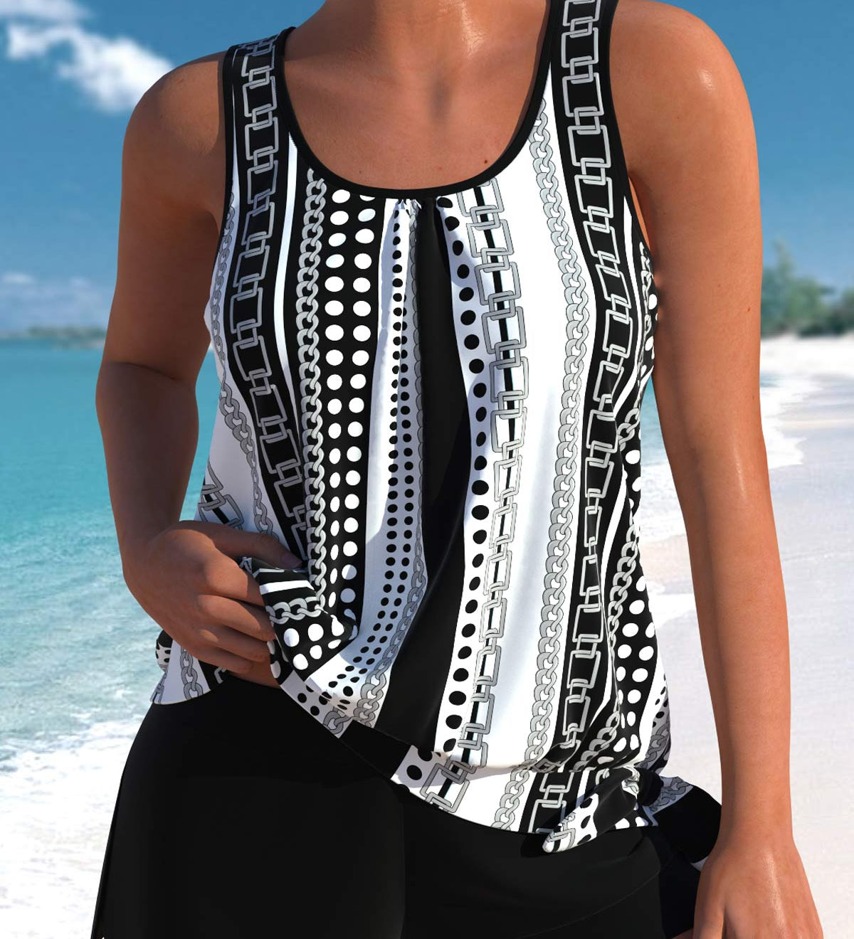 Helena | Stylowy zestaw tankini w kwiaty dla kobiet
