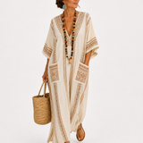 Kaftan Dalia Beżowy Etniczny