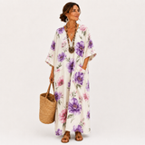 Kaftan Ines Biały Kwiatowy