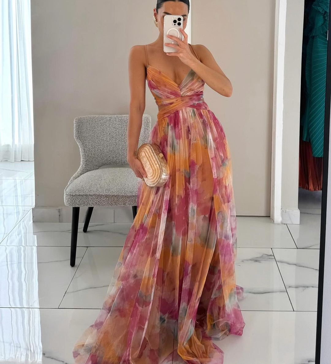 Giselle Letnia sukienka maxi w kwiaty