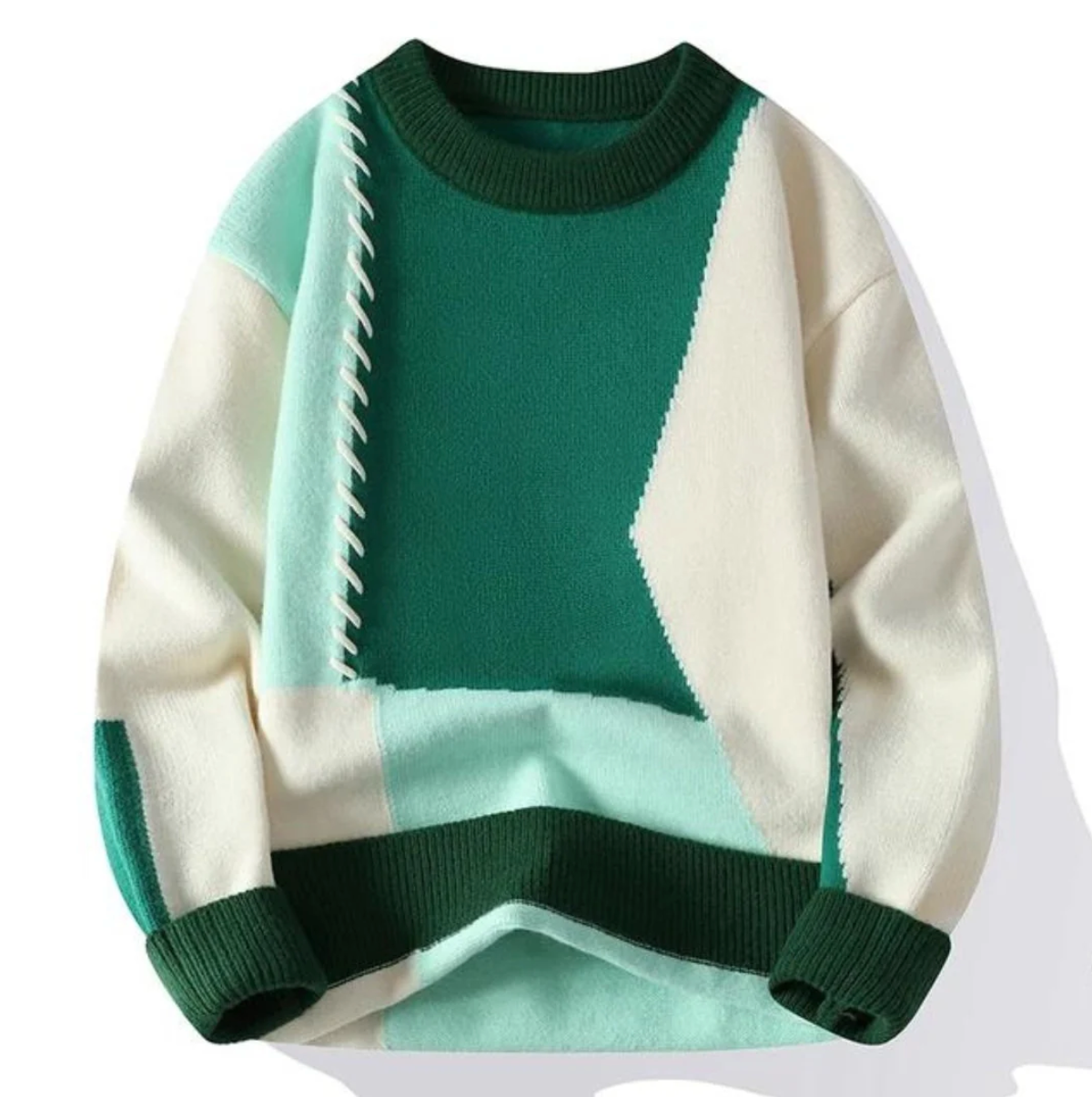 Oktawiusz – Sweter patchworkowy oversize — zdjęcie 2