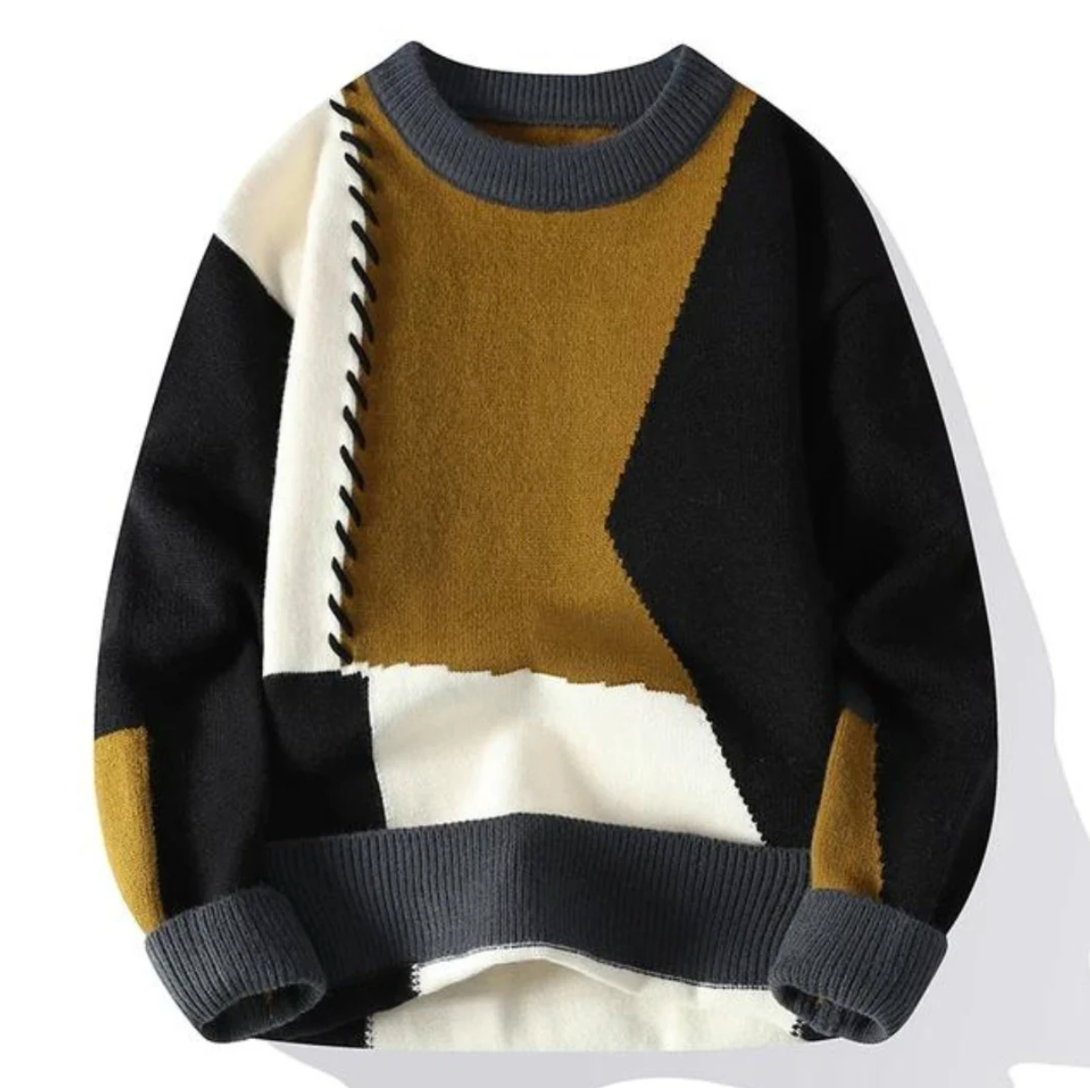 Oktawiusz – Sweter patchworkowy oversize — zdjęcie 4