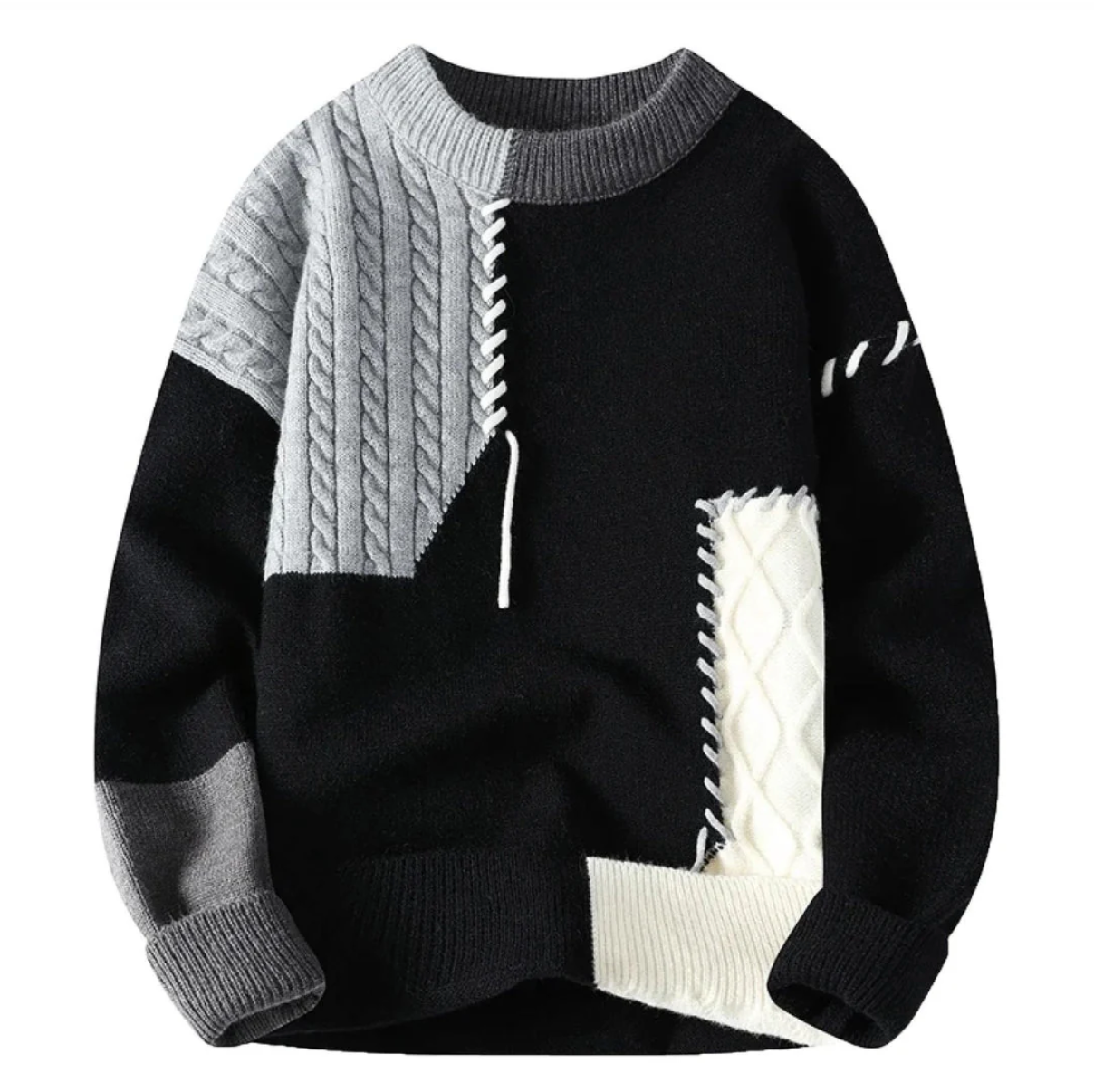 Oktawiusz – Sweter patchworkowy oversize — zdjęcie 5