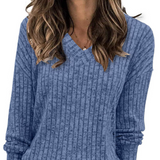 Faeryn – Lekki sweter z dekoltem w serek