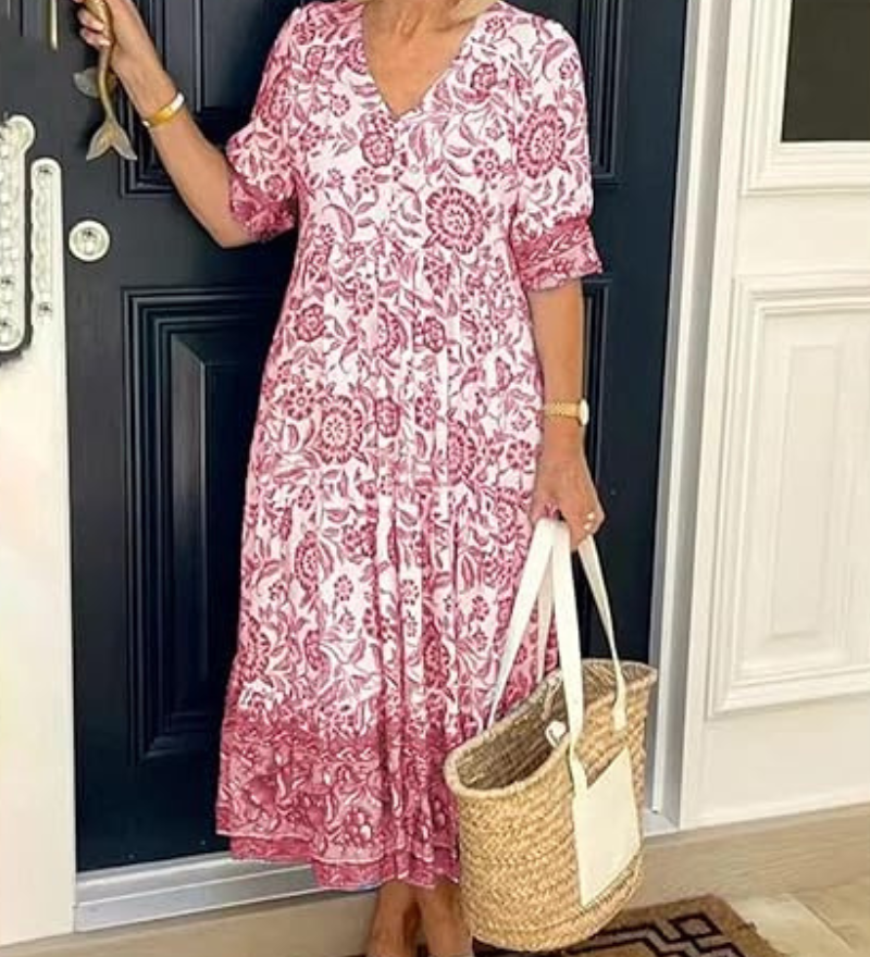 Grace™ - Sukienka Boho z dekoltem w serek