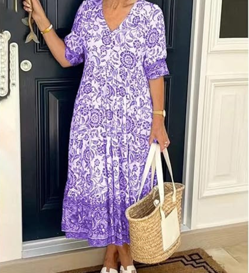 Grace™ - Sukienka Boho z dekoltem w serek