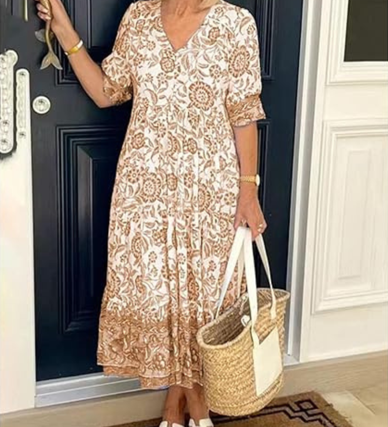 Grace™ - Sukienka Boho z dekoltem w serek