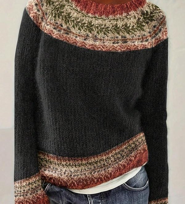 Nerissa – Dzianinowy sweter o etnicznym szyku