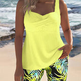 Daphne | Jasne Spodenki Tankini z Żebrowaniem