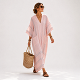 Kaftan Soraya Różowe Paski