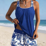 Marie | Wydrukowany Top Tankini i Szorty Dwuczęściowe