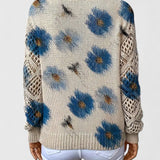 Wysława – Elegancki sweter z kwiatami