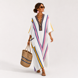 Kaftan Sara Biały Multicolor