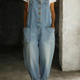 Carmen - Vintage kombinezon z miękkiego denimu z regulowanymi ramiączkami
